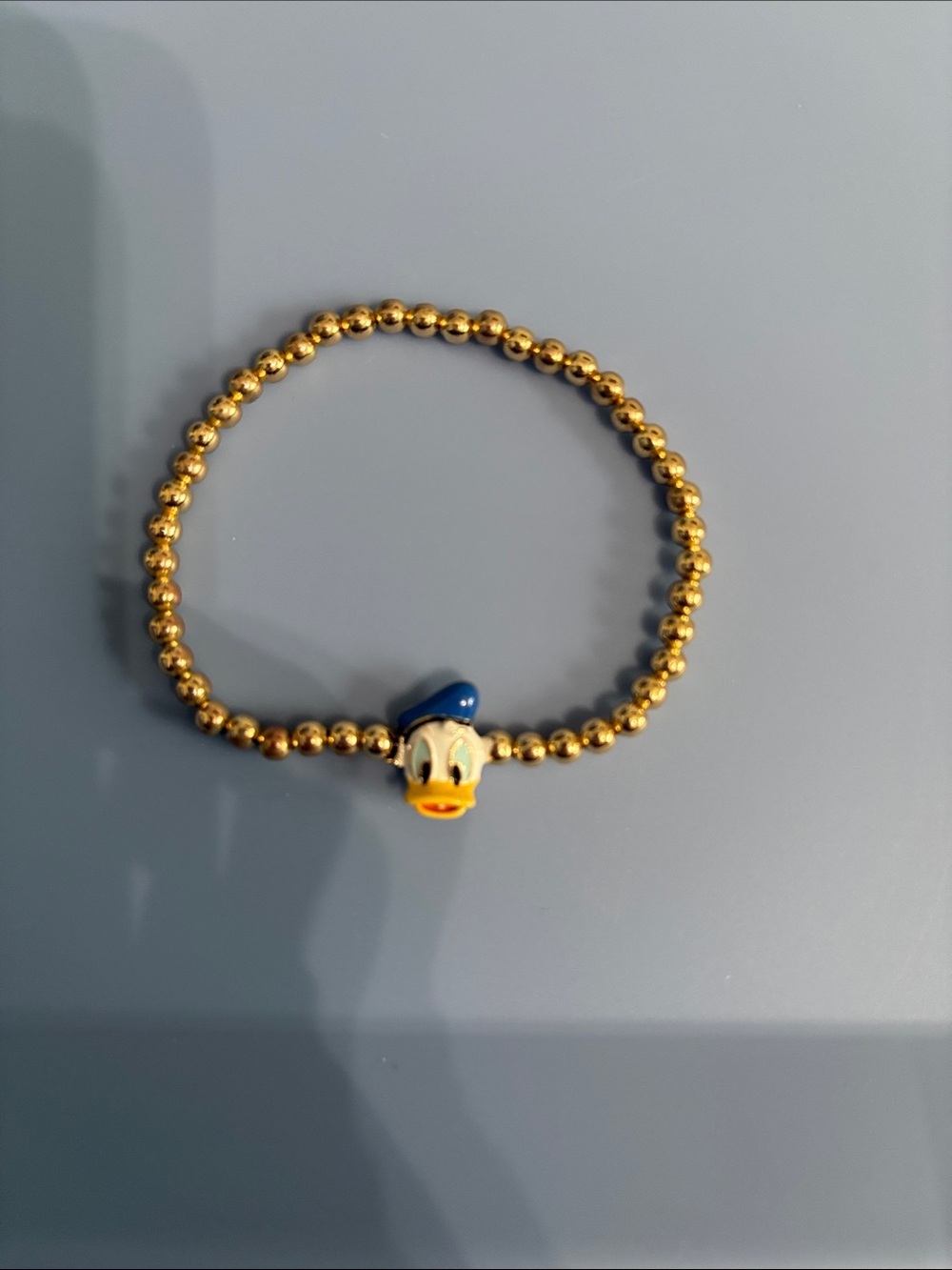 Baublebar Disney Gold Beaded Bracelet with Donald Duck Charm
